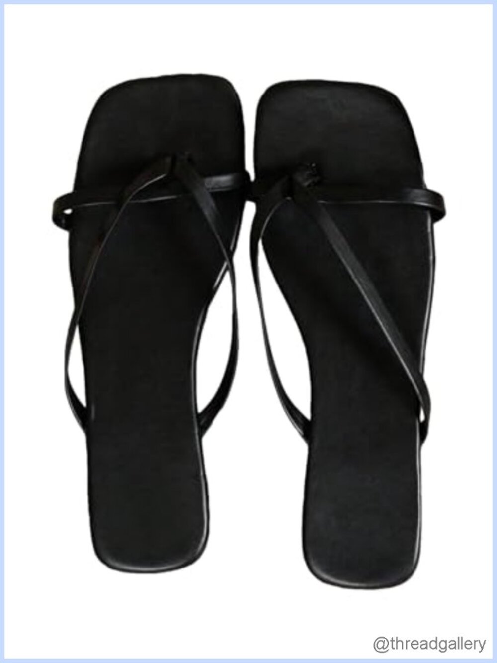 Women's Square Toe Strappy Flat Sandals Thong Flip Flops Beach Casual